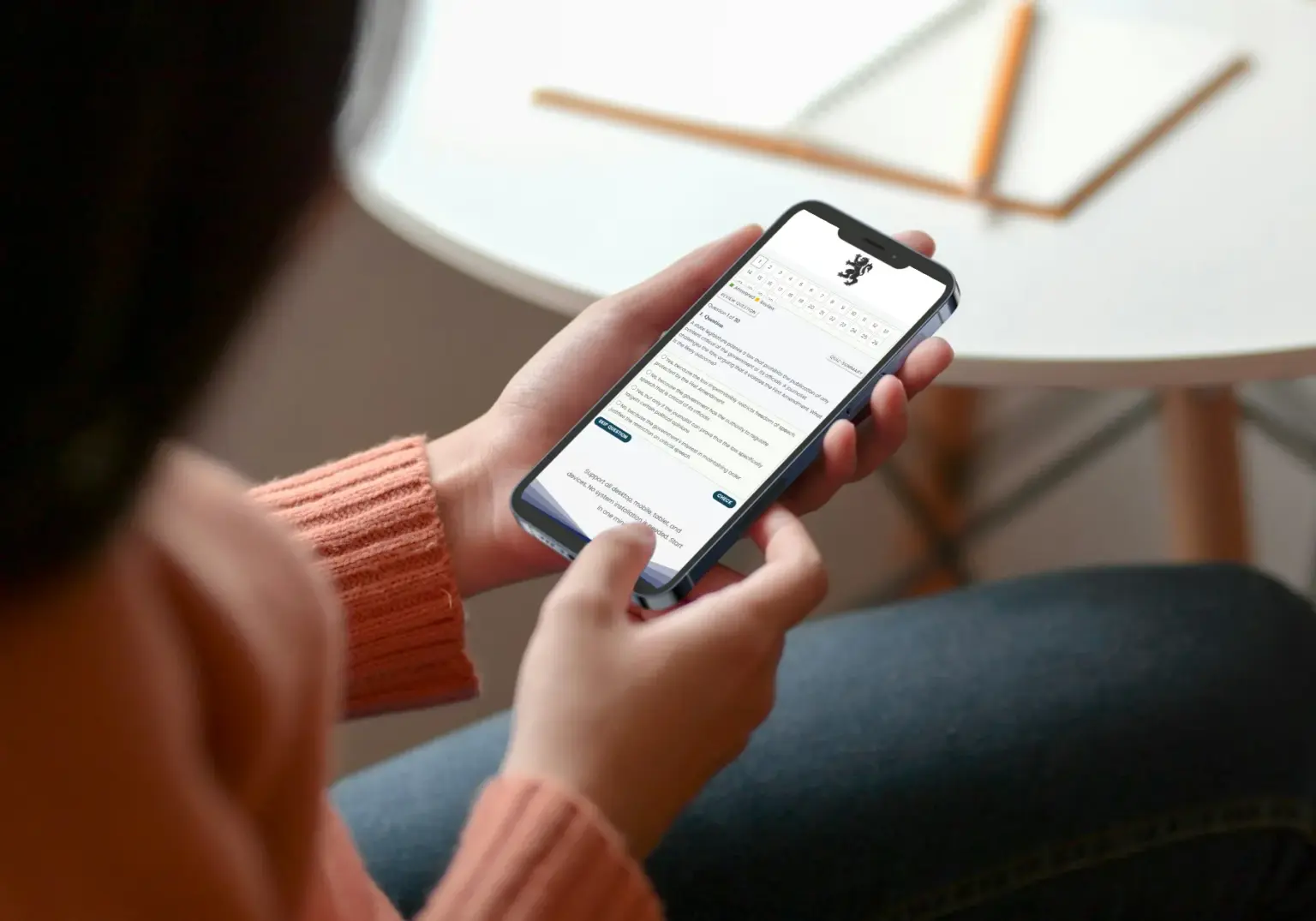 Candidate using CISA Exam on mobile